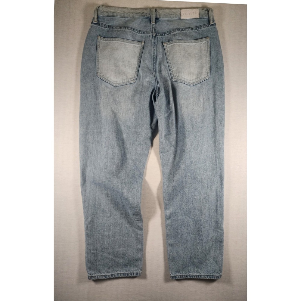 Pistola Y2k Denim Two Tone Contrast Panel 90s Straight Leg Jeans Light Wash Prep - Picture 9 of 9